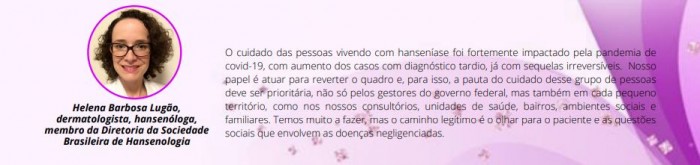 Helena Lugão fala dos desafios pós-pandemia para hanseníase